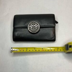 Coach Black Leather Tri Fold Wallet